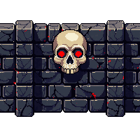 horror dungeon skull wall bones 017