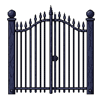 graveyard iron fence rusted gate 017