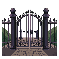graveyard iron fence rusted gate 024