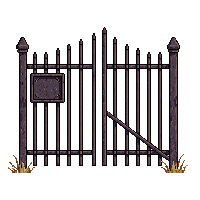 graveyard iron fence rusted gate 031