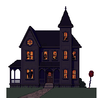haunted house exterior dark mansion broken windows 001