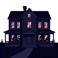 haunted house exterior dark mansion broken windows 029