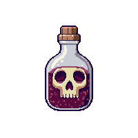 horror poison vial skull bottle 002