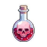 horror poison vial skull bottle 007