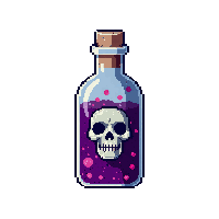 horror poison vial skull bottle 012