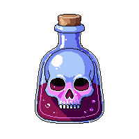 horror poison vial skull bottle 022
