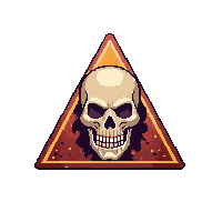 horror warning icon danger skull 028