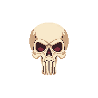 horror warning icon danger skull 036
