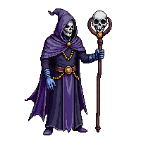 horror necromancer death mage skull staff 015