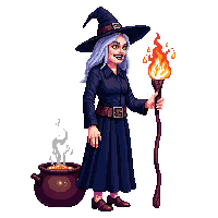 horror witch old hag broomstick 014