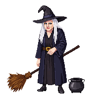 horror witch old hag broomstick 020