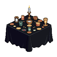 occult altar dark ritual table offerings 020