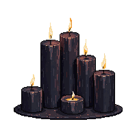 occult ritual candles black candles arranged 002