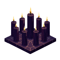 occult ritual candles black candles arranged 009