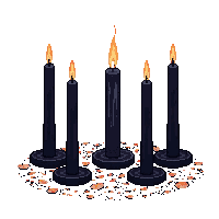 occult ritual candles black candles arranged 023