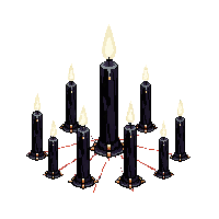 occult ritual candles black candles arranged 030