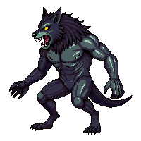 werewolf snarling wolf man claws 005