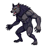 werewolf snarling wolf man claws 009