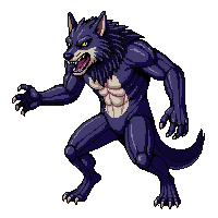 werewolf snarling wolf man claws 017