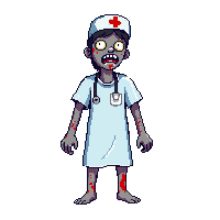 zombie nurse hospital gown blood 003