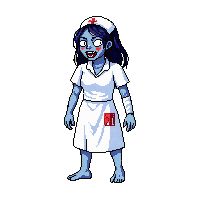 zombie nurse hospital gown blood 009