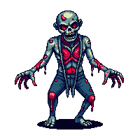 zombie shambler rotting flesh outstretched arms 013