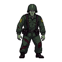 zombie soldier military undead tattered uniform 020