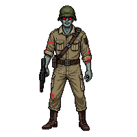zombie soldier military undead tattered uniform 026