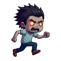 runner zombie fast sprinting screaming red eyes