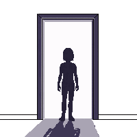 shadow figure silhouette doorway standing watching