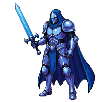 wraith knight spectral armor sword ghostly blue