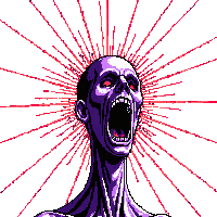 horror scream effect lines radiating shock