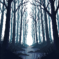 horror swamp dark murky fog trees