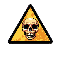 horror warning sign skull danger ahead