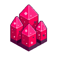 crystal cluster red