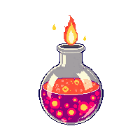 fire breathing potion round flask