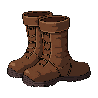 sturdy hiking boots  muddy brown