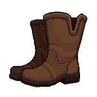 winged boots  muddy brown