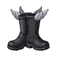 winged boots  polished black