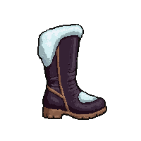 winged boots  snow covered