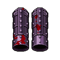 studded gauntlets  blood stained