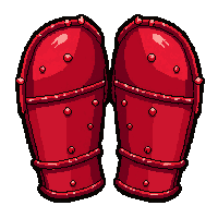 studded gauntlets  fire treated red