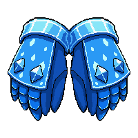 studded gauntlets  frost coated blue
