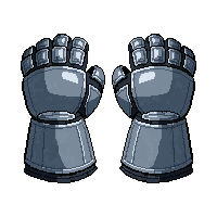 studded gauntlets  polished silver