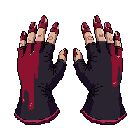 wizard fingerless gloves  blood stained