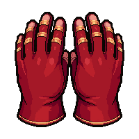 wizard fingerless gloves  fire treated red