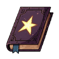 thick spellbook  with ancient runes glowing