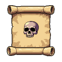 wax sealed scroll  with skull emblem