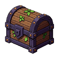 vine overgrown ancient chest  shiny brand new