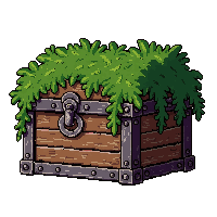 vine overgrown ancient chest  weathered ancient